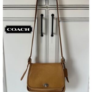Vintage COACH Tan Leather Crossbody Bag